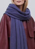 JANE CARR - THE LUXE - Purple oversized pure cashmere knit wrap - model