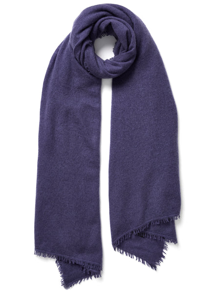 JANE CARR - THE LUXE - Purple oversized pure cashmere knit wrap - tied