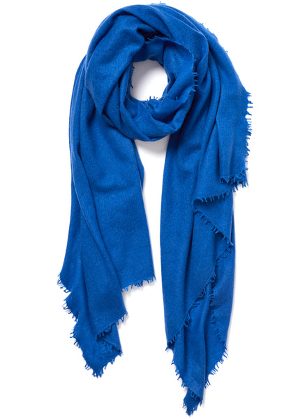 JANE CARR, THE LUXE - Royal blue oversized cashmere knit wrap - tied