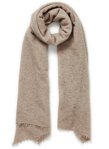 JANE CARR The Luxe in Taupe, taupe oversized pure cashmere knit wrap - tied