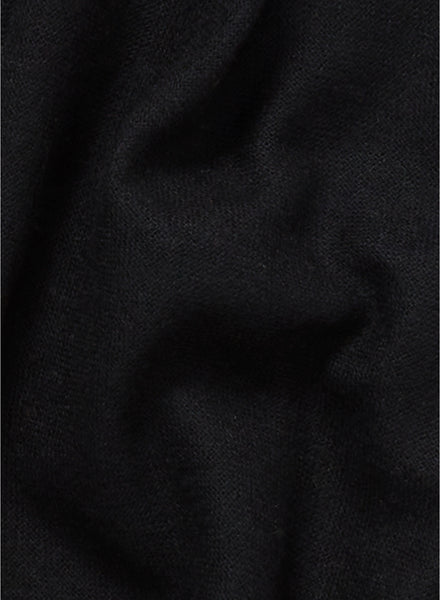 JANE CARR - THE FRAY SCARF - Black woven pure cashmere scarf - detail