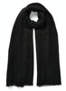 JANE CARR - THE FRAY SCARF - Black woven pure cashmere scarf - tied