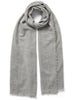 JANE CARR - THE FRAY SCARF - Pale grey woven pure cashmere scarf - tied