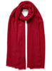 JANE CARR - THE FRAY SCARF - Red woven pure cashmere scarf - tied