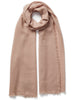 JANE CARR - THE FRAY SCARF - Pale pink woven pure cashmere scarf - tied