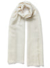 JANE CARR, THE FRAY SCARF - White woven pure cashmere scarf - tied
