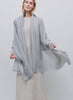 JANE CARR - THE COSMOS SCARF - Grey cashmere scarf with silver Lurex - model