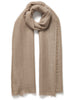 JANE CARR - THE COSMOS SCARF - Beige cashmere scarf with gold Lurex - tied