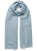 JANE CARR - THE COSMOS SCARF - Pale blue cashmere scarf with silver Lurex - tied