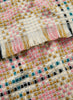 JANE CARR, THE PLAID SCARF - Pink and neutral checked wool and cashmere scarf - detail
