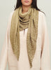 THE LEOPARD SQUARE - Olive green and taupe ombré printed modal and cashmere scarf - model