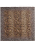 THE MEDINA SQUARE - Brown multicolour printed silk twill scarf - flat