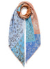 THE HANKIE SQUARE - Pastel multicolour printed modal and cashmere scarf - tied