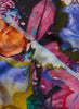 THE HORTENSIA WRAP - Pink and orange multicolour printed modal and cashmere scarf - detail