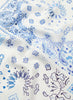 THE HANKIE NECKERCHIEF - White and blue printed silk twill scarf - detail