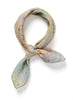THE HANKIE NECKERCHIEF - Neutral multicolour printed cotton and silk scarf - tied