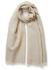 THE SUMMER COSMOS SCARF - Ecru cashmere and linen scarf with silver Lurex - tied