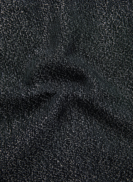 THE SUMMER COSMOS SCARF - Dark grey cashmere and linen scarf with silver Lurex - detail