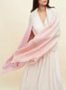 THE LOLLIPOP - Pink and white dip dye cashmere and linen wrap with Lurex - model 2