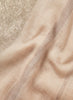 THE SOLITAIRE - Pink and taupe striped cashmere and linen scarf with gold Lurex - detail
