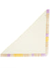 THE CABANA - Pale yellow multicolour fringed cashmere and linen triangle scarf - flat