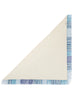 THE CABANA - Cream and blue fringed cashmere and linen triangle scarf - flat