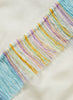 THE CABANA - White multicolour fringed cashmere and linen triangle scarf - detail
