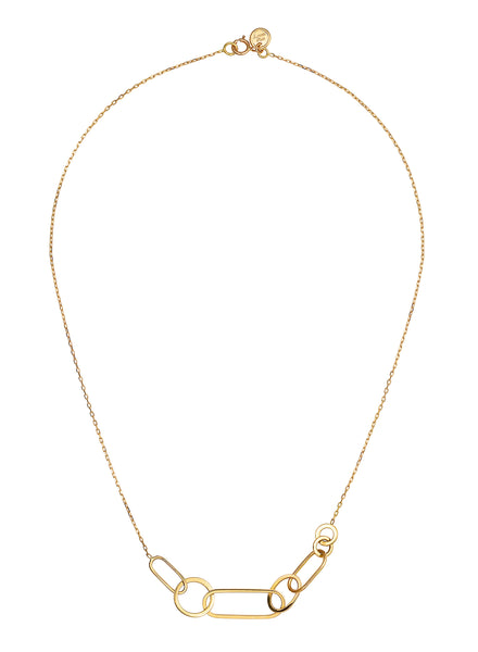 Linked With Love Chunky Gold Necklace - flat