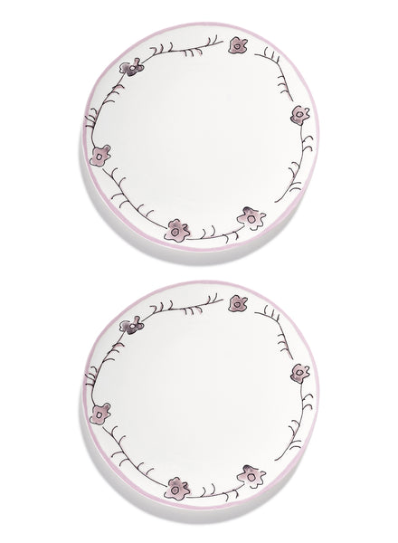 SET OF TWO DINNER PLATES BY MARNI - From the Midnight Flowers collection