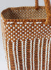 DRAGON DIFFUSION Tan and White Big Bali Basket Bag - close up 1