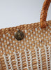 DRAGON DIFFUSION Tan and White Big Bali Basket Bag - close up 2