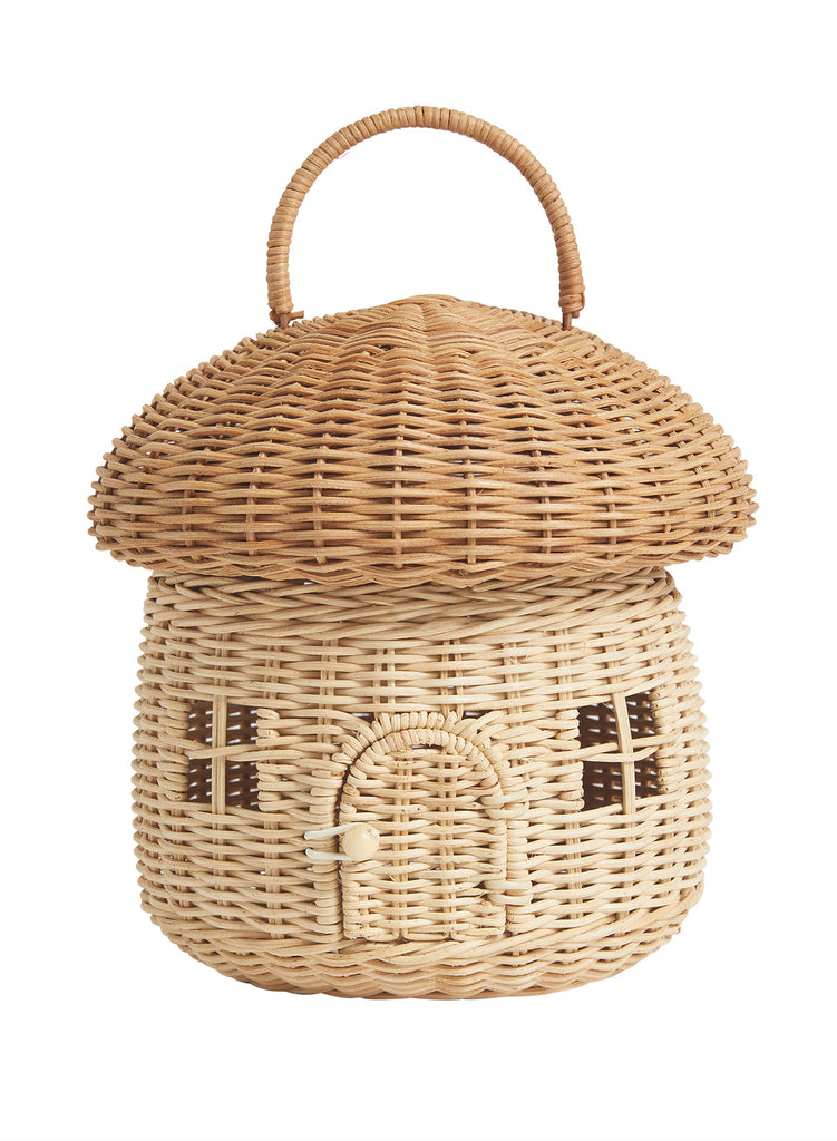 Natural Rattan Mushroom Basket - front