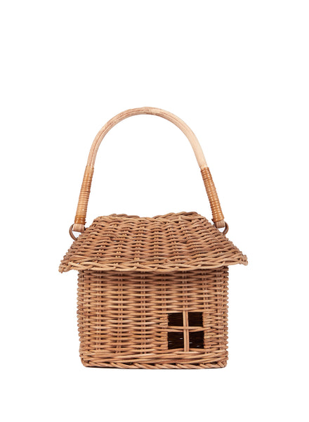 Small Natural Rattan Hutch Basket - front