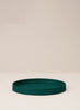 PARADISE ROW Forest Green Leather Trinket Tray - front