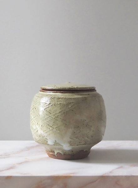 Paddled Tea Jar with Nuka Glaze - 1