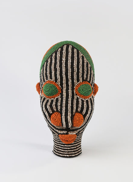 WEST AFRICAN GLASS BEADED HEAD - front