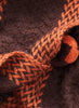 JANE CARR The Pom-Pom Scarf in Chocolate, brown wool and cashmere wrap with oversized pom poms – detail