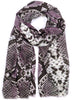 JANE CARR The Python Wrap in Blanc, purple printed modal and cashmere scarf - tied