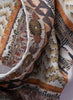 JANE CARR The Self Square in Pearl, neutral multicoloured printed silk twill scarf – detail