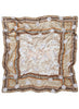 JANE CARR The Self Square in Pearl, neutral multicoloured printed silk twill scarf – crinkly