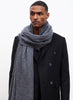 JANE CARR, THE LUXE - Dark grey oversized cashmere knit wrap - model 2
