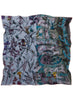 JANE CARR The Botany Square in Tempest, grey blue multicolour printed silk twill scarf – crinkle