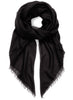 JANE CARR 210119-0831 The Sheer Fray Square - cashmere - Col. Black - TiedJANE CARR The Sheer Fray Square in Black, black super fine pure cashmere scarf - tied