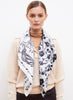 JANE CARR The Remix Foulard in Dalmatian, monochrome printed silk twill scarf – model 1