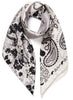 JANE CARR The Remix Foulard in Dalmatian, monochrome printed silk twill scarf – tied