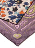 JANE CARR The Remix Foulard in Damson, purple multicolour printed silk twill scarf – detail