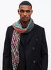 JANE CARR The Bouclé Square in Dusk, turquoise multicolour printed modal and cashmere scarf - model 3