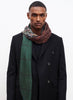 JANE CARR The Bouclé Square in Forest, green multicolour printed modal and cashmere scarf - model 3
