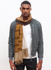 JANE CARR The Quilt Wrap in Biscuit, neutral printed modal and cashmere scarf - model 3
