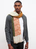 JANE CARR The Quilt Wrap in Blush, pink multicolour printed modal and cashmere scarf - model 4